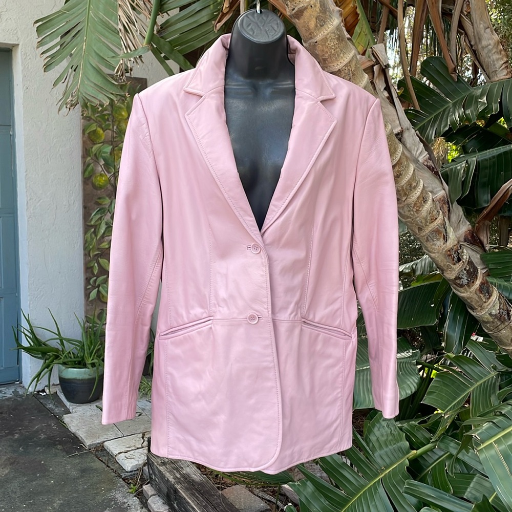 Pamela McCoy collections, pink leather jacket
